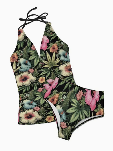Women's Tropical Terps Keyhole Halter Tankini
