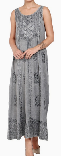 Women's Rayon Double Dyed Sleeveless Long Dress