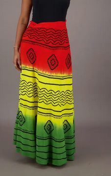 Women's Diamond Wavy African Print Wrap Skirt