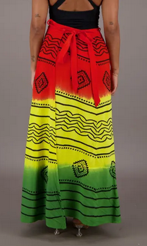 Women's Diamond Wavy African Print Wrap Skirt