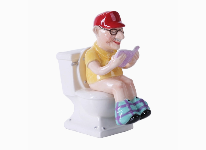 Grandpa on Toliet Salt and Pepper Shaker Set