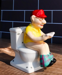Grandpa on Toliet Salt and Pepper Shaker Set
