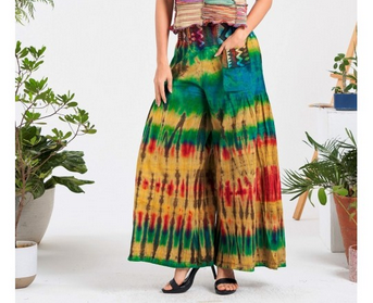 Women's Tie-Dye Wide Leg Elastic Waist Pants