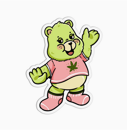 Canna Bear Textured Stickers