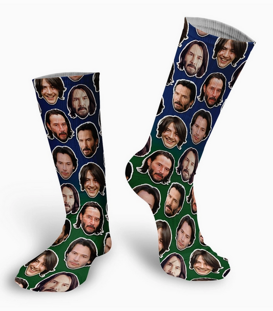 Keanu Reeves Faces Socks