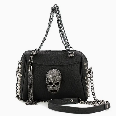 Small Metal Fringe Skull Bag