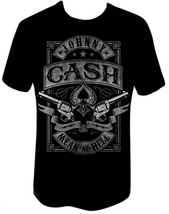 Men's Johnny Cash Mean as Hell Pistols T-Shirt