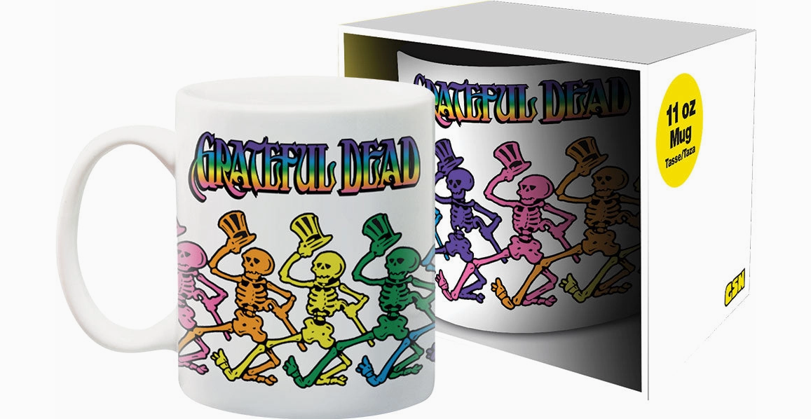Grateful Dead Rainbow Dancing Skeletons Ceramic Mug