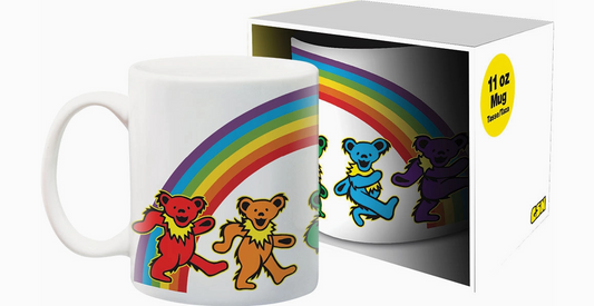 Grateful Dead Dancing Bears Rainbow Ceramic Mug