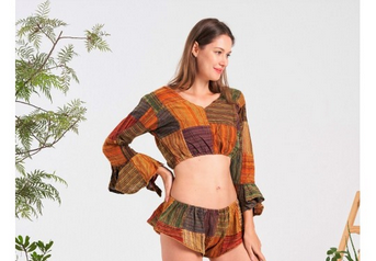 Women's Multi-Patch L/S Crop Top