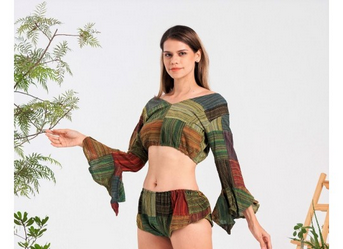 Women's Multi-Patch L/S Crop Top