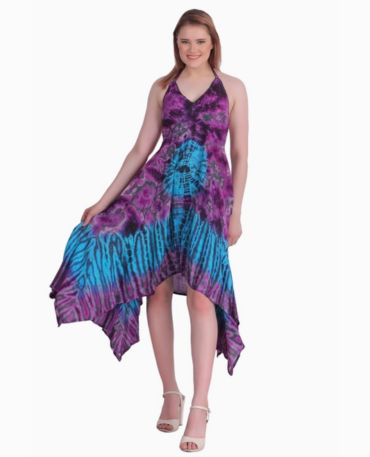 Women's Tie Dye Acid Wash Dress
