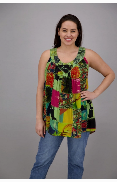 Women's Bohemian Patchwork Tank Top