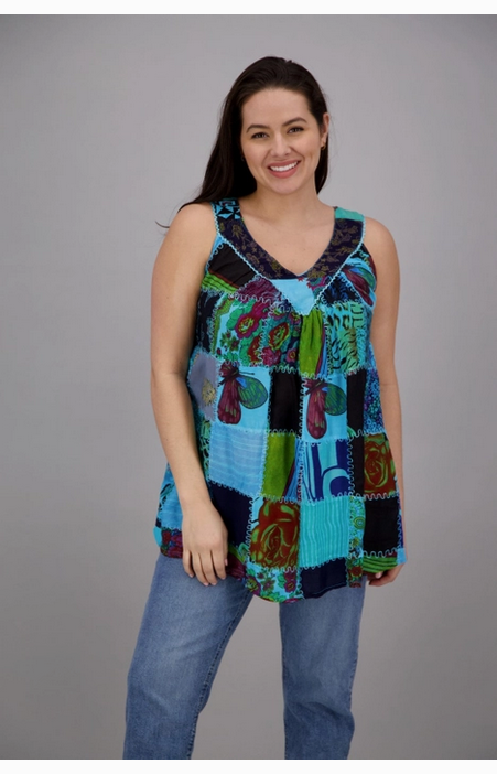 Women's Bohemian Patchwork Tank Top