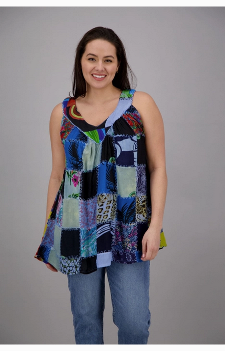 Women's Bohemian Patchwork Tank Top