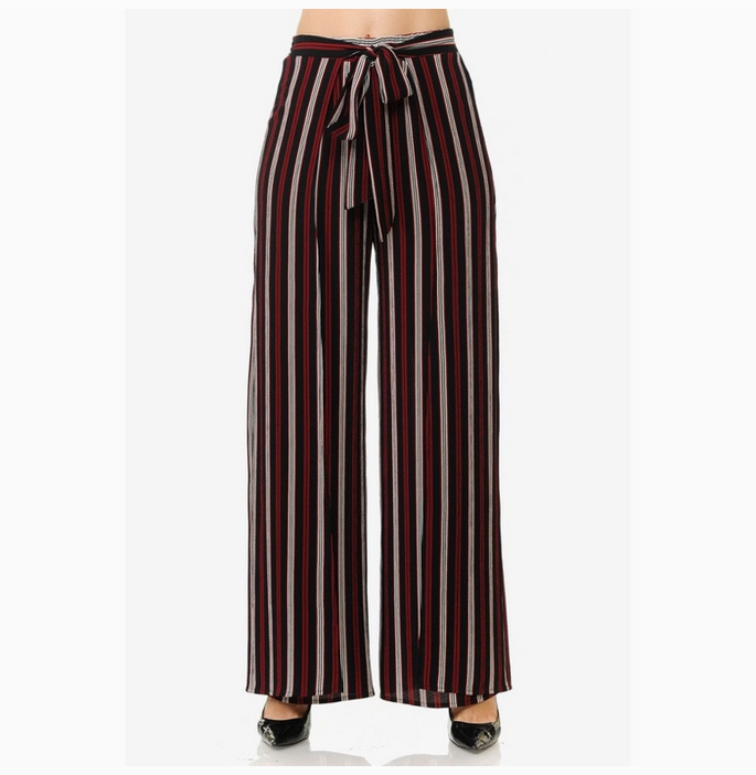 Women's High Waist Wrap Palazzo Pants