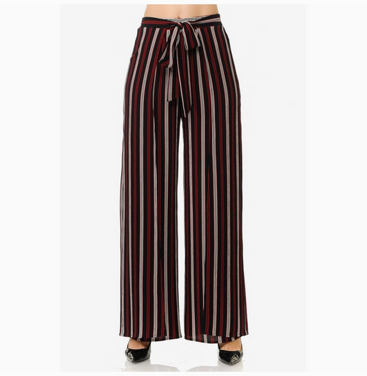 Women's High Waist Wrap Palazzo Pants
