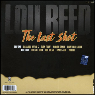 Lou Reed The Last Shot: Live In Dusseldorf Colored Vinyl LP