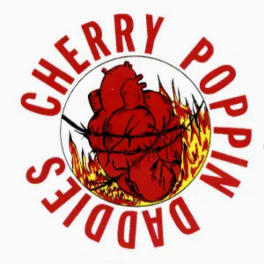 Cherry Poppin' Daddies Round Logo with Heart Sticker