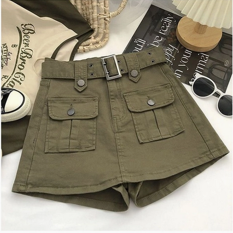 Women's Vintage Army Green A Line Skirt