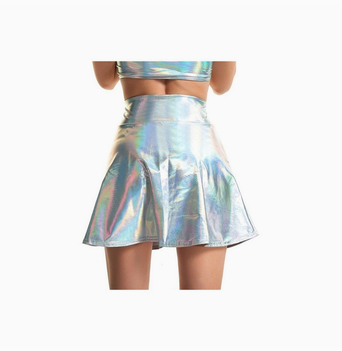Women's Holographic Bodycon Mini Skirt