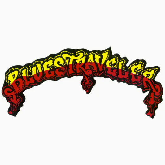 Blues Traveler Red and Yellow Arched Logo Sticker