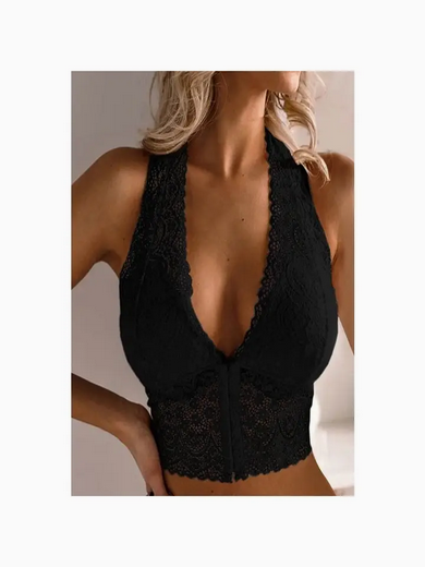 Women Front Closure Lace Top Push Up Bralette