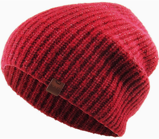 Ribbed Heather Slouchy Beanie