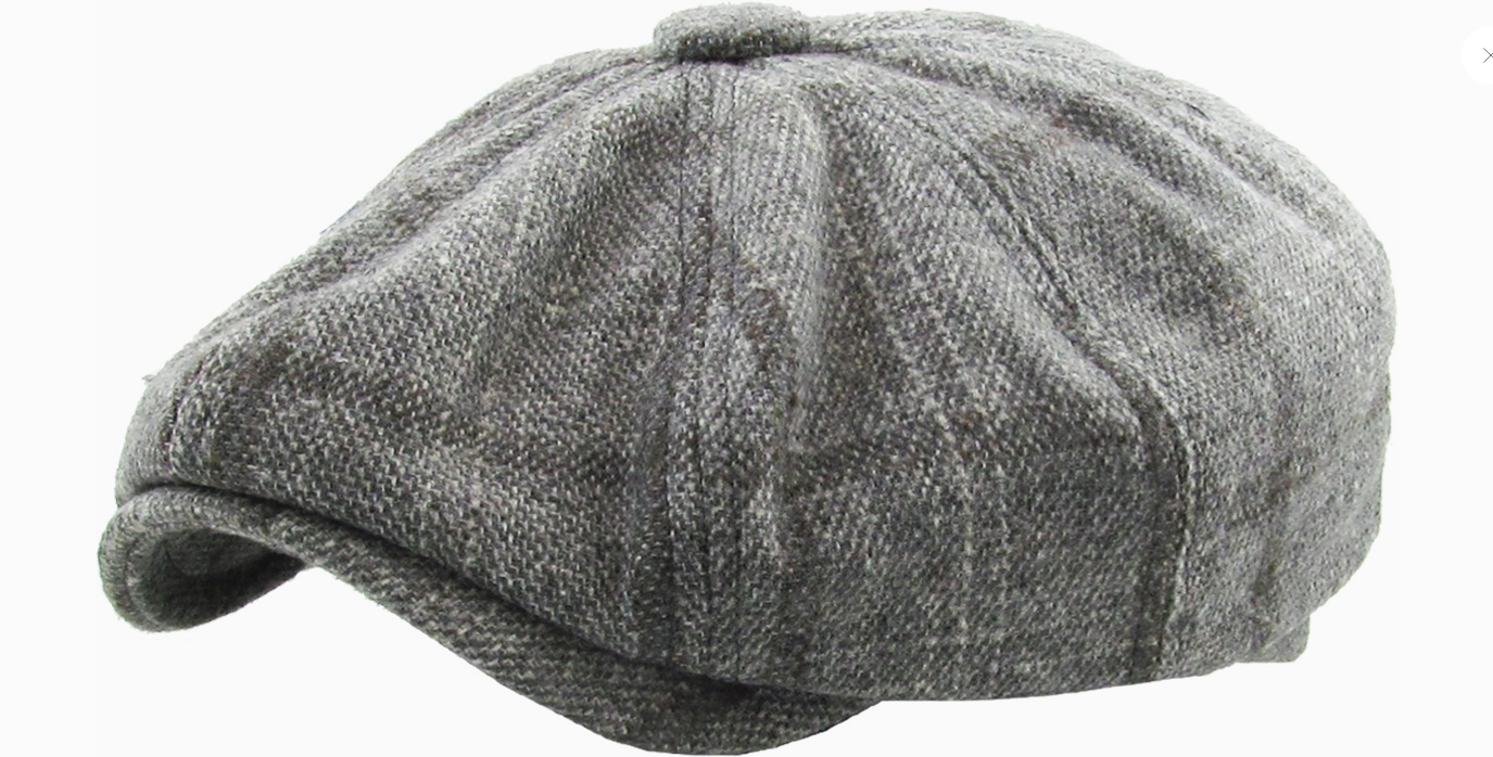 Plaid Button Paperboy Hat