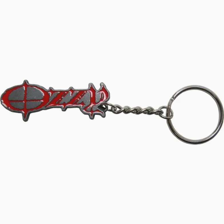 Ozzy Osbourne Red Logo On Silver Keychain
