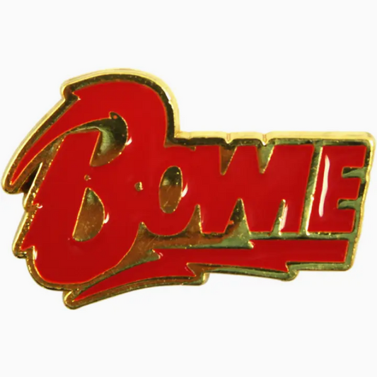 David Bowie Red and Gold Logo Enamel Pin