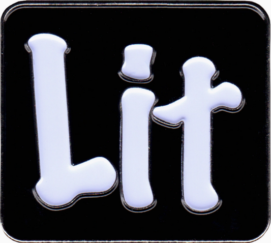 Black and White Lit Enamel Pin