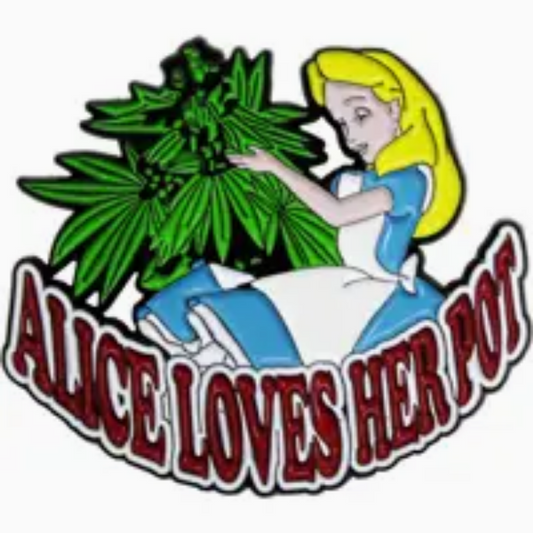 Alice in Wonderland "Alice Loves Her Pot" Enamel Pin
