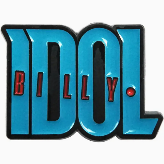 Billy Idol Red and Blue Logo Enamel Pin