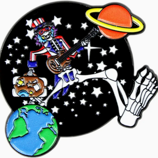 Uncle Sam Skeleton Spacewalking Enamel Pin