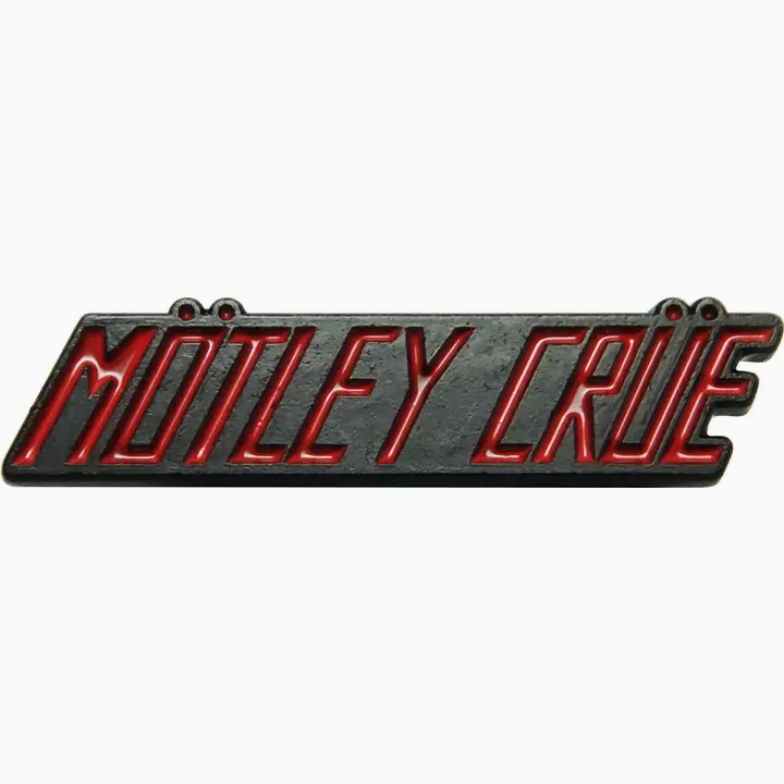 Motley Crue Red and Black Logo Enamel Pin