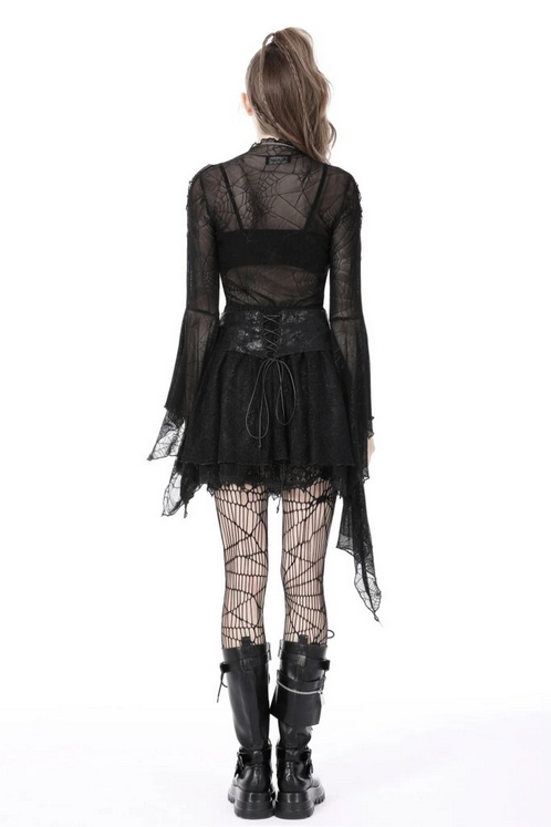 Women's Lace Up Lace Skirt