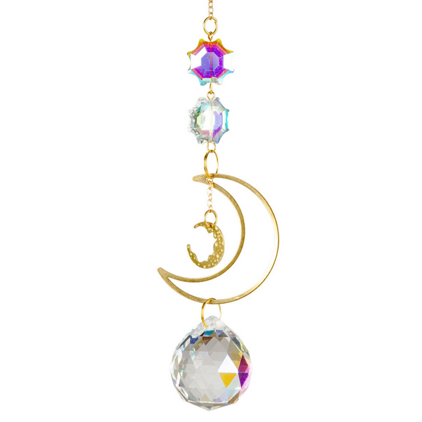 Hanging Crystal Moon Suncatcher