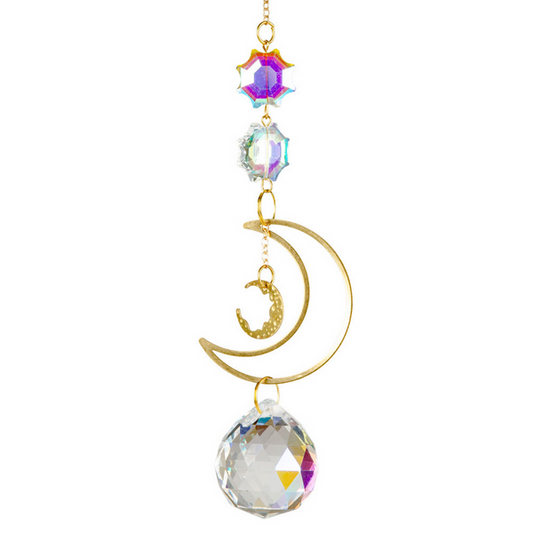 Hanging Crystal Moon Suncatcher