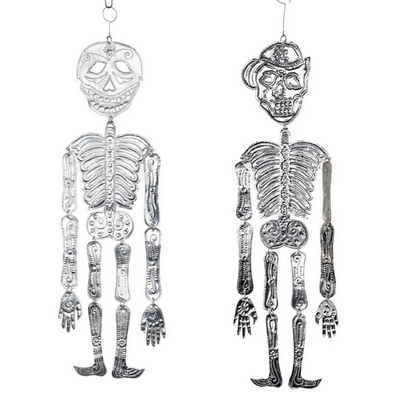 Tin Skeleton Wall Hanging W/ Storage Box