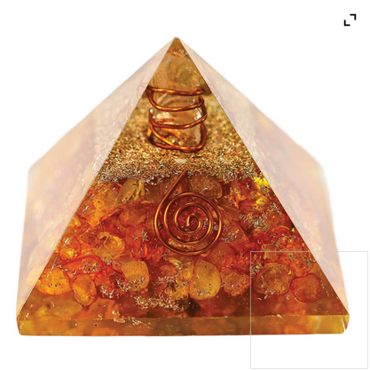 Citrine Orgonite Crystal Pyramid