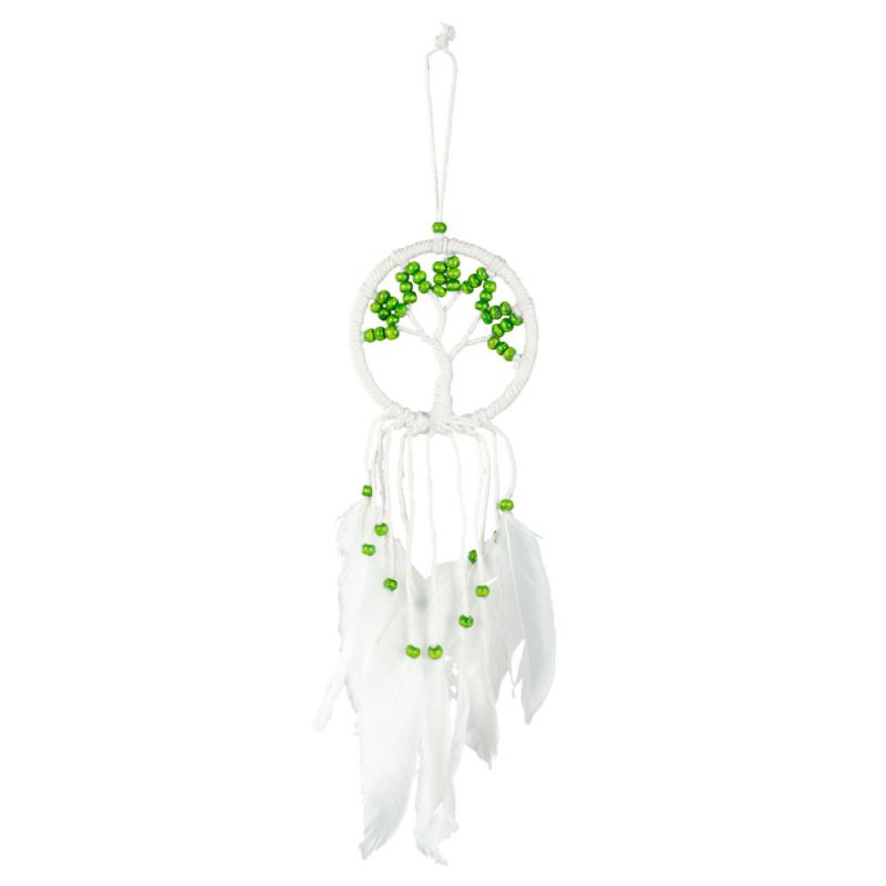Macrame Green Beaded Tree of Life Dreamcatcher