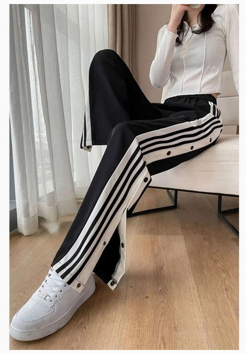 Women's High Wasited Straight Wide Leg Trousers