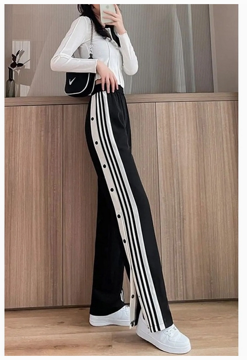 Women's High Wasited Straight Wide Leg Trousers