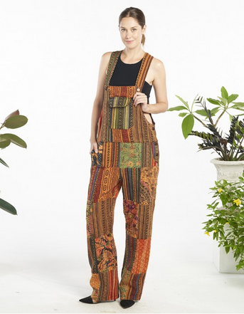 Unisex Quilted Patchwork Overalls