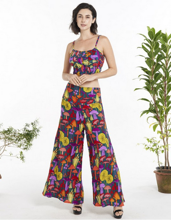 Women's Mushroom Print Palazzo Pants