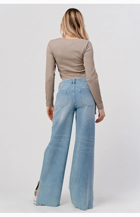 Medium Light Wash Skater Jeans
