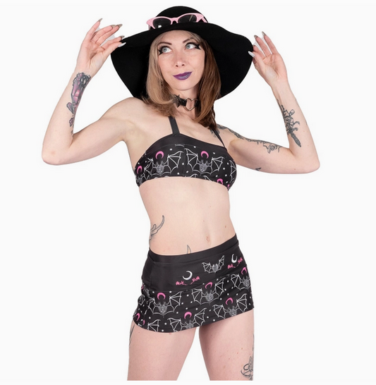 Two Headed Bat Retro Skirted Bikini