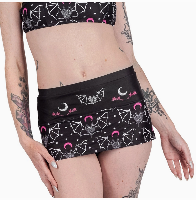Two Headed Bat Retro Skirted Bikini