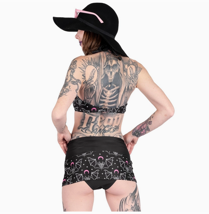 Two Headed Bat Retro Skirted Bikini